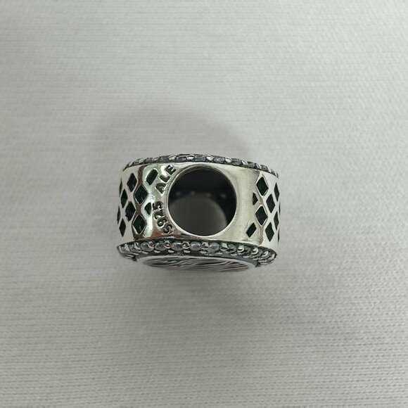 Pandora Pink Zebra Print String Charm Pendant, S925 Silver Jewelry - Picture 4 of 4